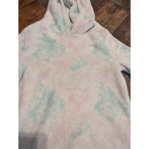 Cynthia Rowley Cozy Pastel Tie-Dye Plush Hoodie, Women's Size L